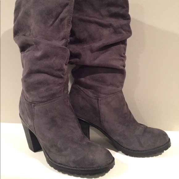 Gray micro suede mid calf boots. Size 5.5 - Picture 2 of 4